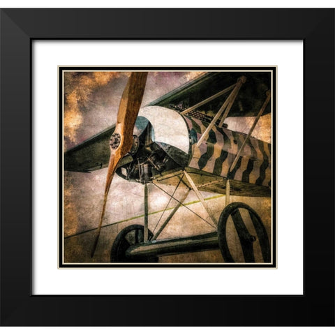 Fokker DVIII Black Modern Wood Framed Art Print with Double Matting by James, Richard