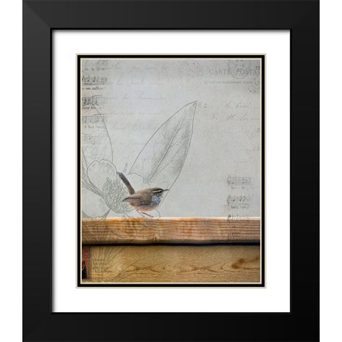 Wren I Black Modern Wood Framed Art Print with Double Matting by Cozart, Rebecca