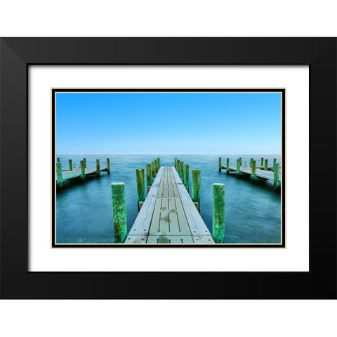 Three Piers Black Modern Wood Framed Art Print with Double Matting by McLoughlin, James