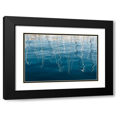 Boat Sails Reflections  Black Modern Wood Framed Art Print with Double Matting by Silver, Richard