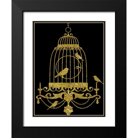 Decekled Gold II Black Modern Wood Framed Art Print with Double Matting by Selkirk, Edward