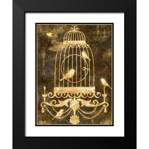 Deco Gold Distress II Black Modern Wood Framed Art Print with Double Matting by Selkirk, Edward