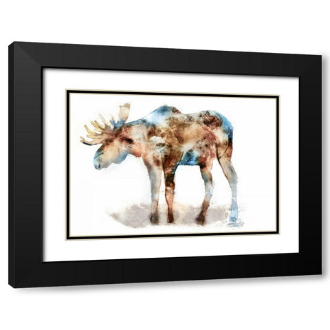 Moose Black Modern Wood Framed Art Print with Double Matting by Selkirk, Edward