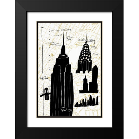 NY Deco I Black Modern Wood Framed Art Print with Double Matting by Selkirk, Edward