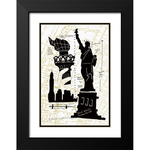 NY Deco II Black Modern Wood Framed Art Print with Double Matting by Selkirk, Edward
