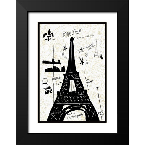 Paris Gold I Black Modern Wood Framed Art Print with Double Matting by Selkirk, Edward