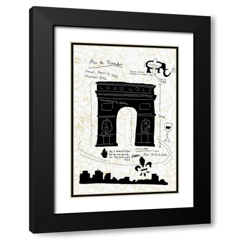 Paris Gold II Black Modern Wood Framed Art Print with Double Matting by Selkirk, Edward