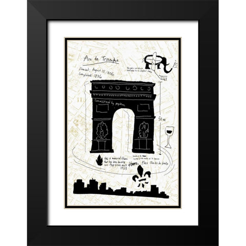 Paris Gold II Black Modern Wood Framed Art Print with Double Matting by Selkirk, Edward