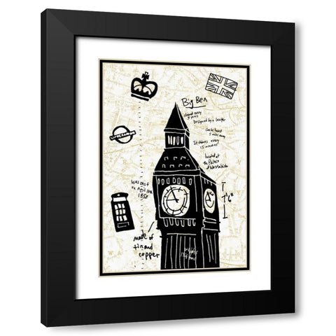 London Gold II Black Modern Wood Framed Art Print with Double Matting by Selkirk, Edward