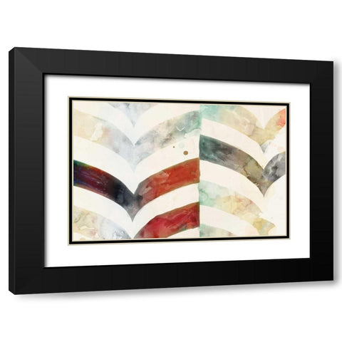 Chevron Evening Black Modern Wood Framed Art Print with Double Matting by Selkirk, Edward