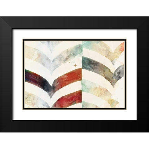Chevron Evening Black Modern Wood Framed Art Print with Double Matting by Selkirk, Edward