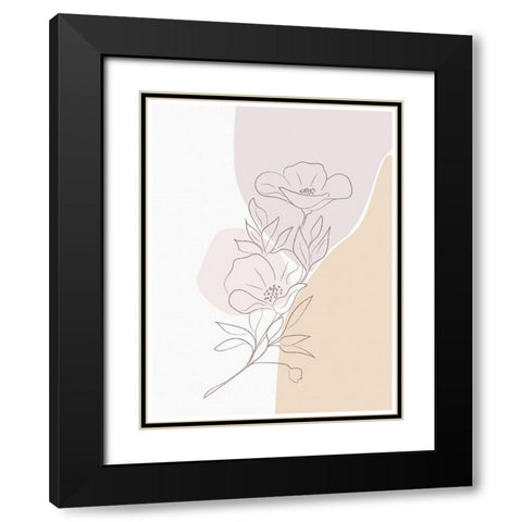 Dainty Daisy Black Modern Wood Framed Art Print with Double Matting by Sabrina