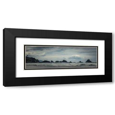 Stacked Along the Coast  Black Modern Wood Framed Art Print with Double Matting by Schwartz, Don