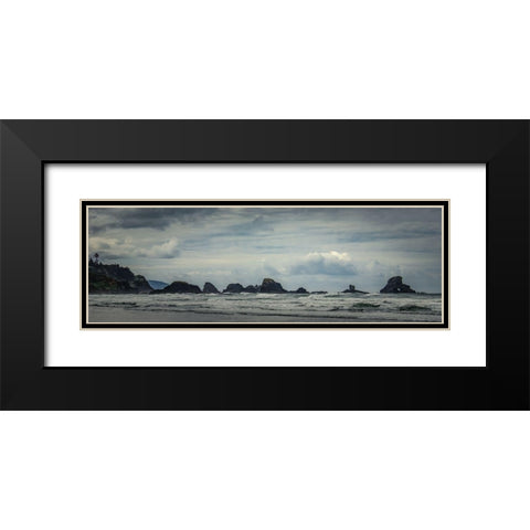 Stacked Along the Coast  Black Modern Wood Framed Art Print with Double Matting by Schwartz, Don