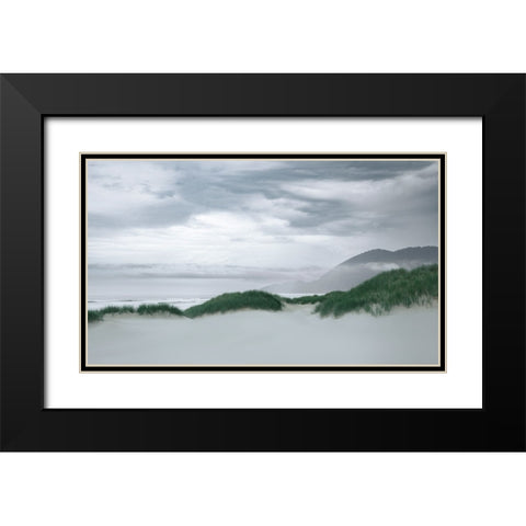 Along the Dunes  Black Modern Wood Framed Art Print with Double Matting by Schwartz, Don