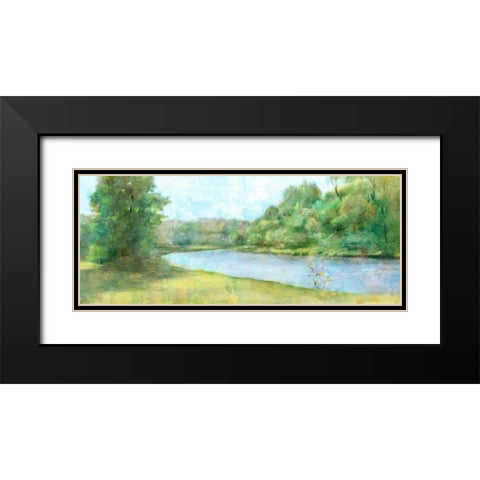 Fern Panorama Black Modern Wood Framed Art Print with Double Matting by Theodosiu, Matina