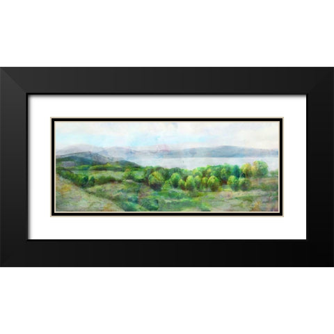 Emerald Black Modern Wood Framed Art Print with Double Matting by Theodosiu, Matina