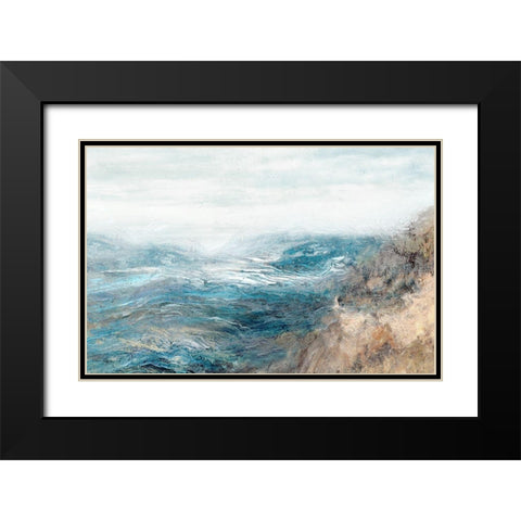 Rippling Away II  Black Modern Wood Framed Art Print with Double Matting by Theodosiou, Matina