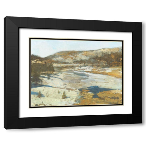 Snovy Hills Black Modern Wood Framed Art Print with Double Matting by Theodosiou, Matina