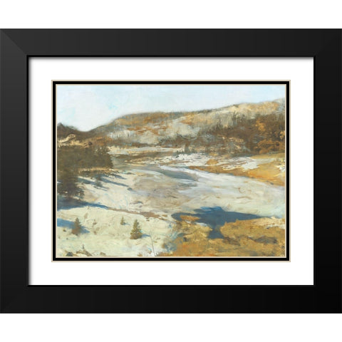 Snovy Hills Black Modern Wood Framed Art Print with Double Matting by Theodosiou, Matina