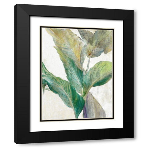 Tropical Greenary I Black Modern Wood Framed Art Print with Double Matting by Theodosiou, Matina