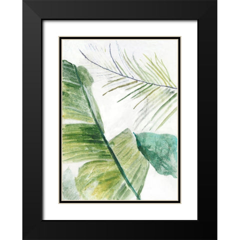 Tropical Greenary II Black Modern Wood Framed Art Print with Double Matting by Theodosiou, Matina