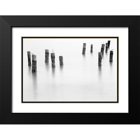 Calm II Black Modern Wood Framed Art Print with Double Matting by Tennant, Chris