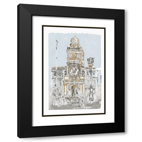 Bell Tower Black Modern Wood Framed Art Print with Double Matting by Stellar Design Studio