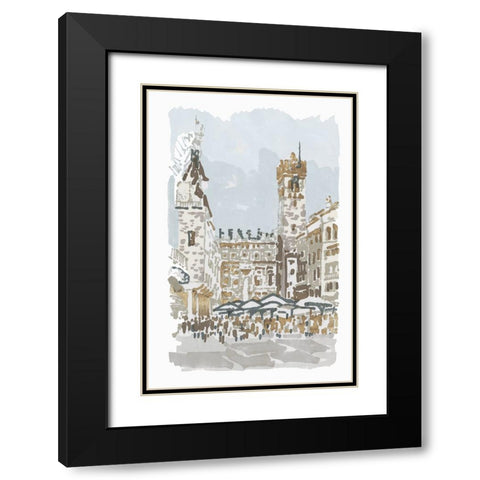 Cafe Square Black Modern Wood Framed Art Print with Double Matting by Stellar Design Studio