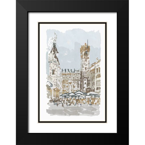 Cafe Square Black Modern Wood Framed Art Print with Double Matting by Stellar Design Studio