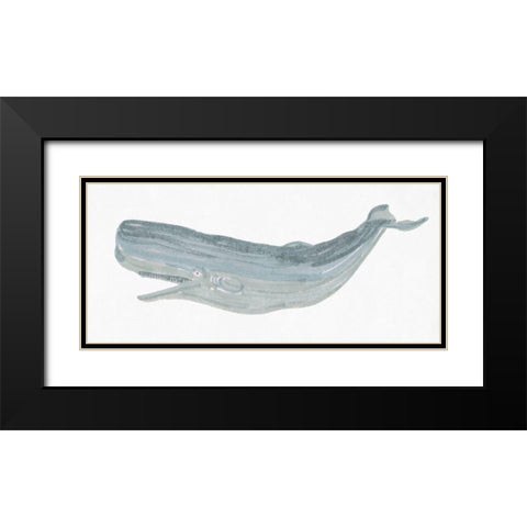 Humpback Whale II Black Modern Wood Framed Art Print with Double Matting by Stellar Design Studio