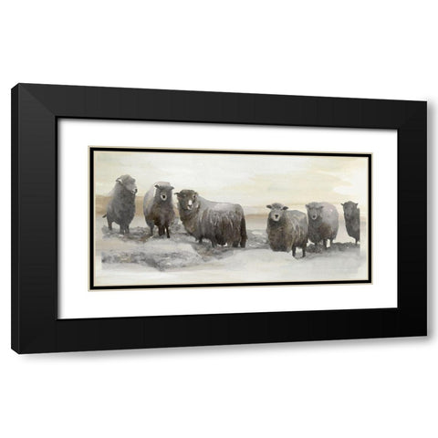 Winter Sheeps II Black Modern Wood Framed Art Print with Double Matting by Stellar  Design Studio