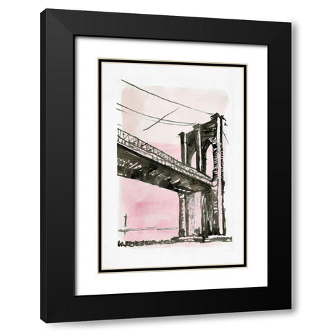 New York Bridge I  Black Modern Wood Framed Art Print with Double Matting by Stellar Design Studio