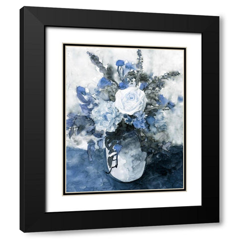 Garden Vase II Black Modern Wood Framed Art Print with Double Matting by Stellar Design Studio