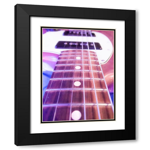 Guitar Strings  Black Modern Wood Framed Art Print with Double Matting by J:L Design