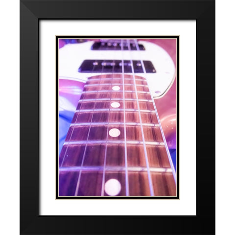 Guitar Strings  Black Modern Wood Framed Art Print with Double Matting by J:L Design