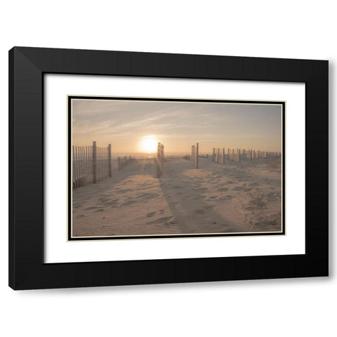 Sunset Beach Dune  Black Modern Wood Framed Art Print with Double Matting by J:L Design