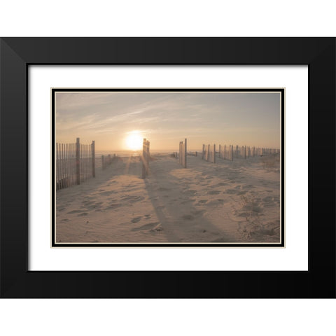 Sunset Beach Dune  Black Modern Wood Framed Art Print with Double Matting by J:L Design