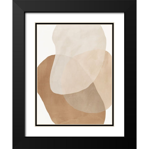 Soft Overlay I Black Modern Wood Framed Art Print with Double Matting by J:L Design