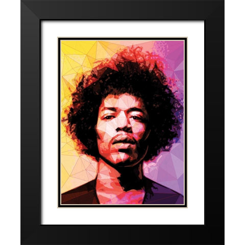 Jimi Black Modern Wood Framed Art Print with Double Matting by Varrasso, Enrico