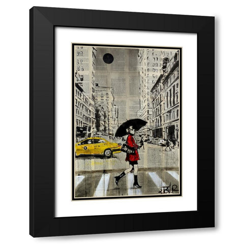 Red Coat Black Modern Wood Framed Art Print with Double Matting by Jover, Loui