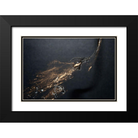 Gold Water Bubble Black Modern Wood Framed Art Print with Double Matting by Stahl, David