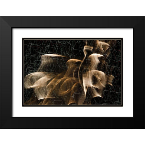 Gold Chiffon Squiggly Black Modern Wood Framed Art Print with Double Matting by Stahl, David