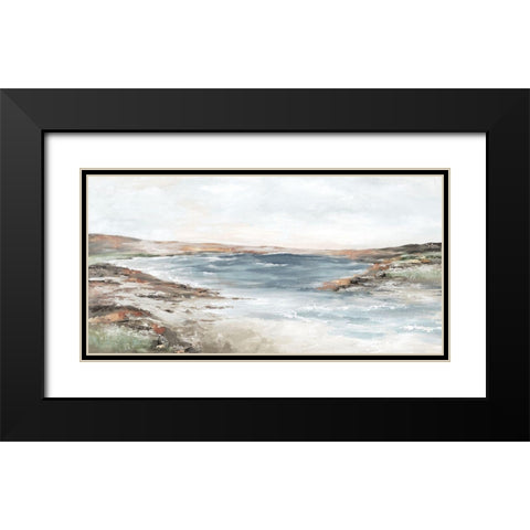 Calm Seacoast  Black Modern Wood Framed Art Print with Double Matting by Mavis, Luna