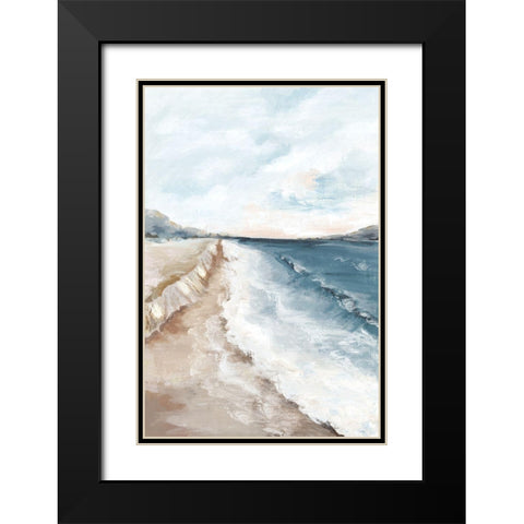 Walk on Beach II Black Modern Wood Framed Art Print with Double Matting by Mavis, Luna