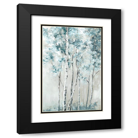 Blue Birch Forest  Black Modern Wood Framed Art Print with Double Matting by Mavis, Luna