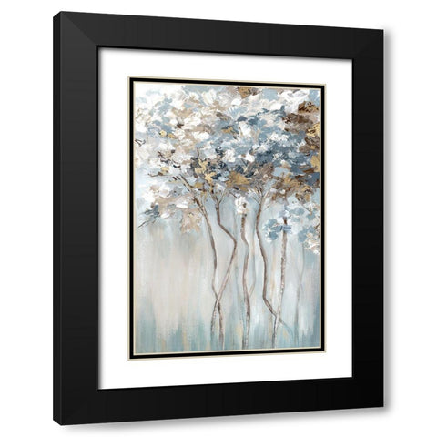 Golden Blue Forest  Black Modern Wood Framed Art Print with Double Matting by Mavis, Luna