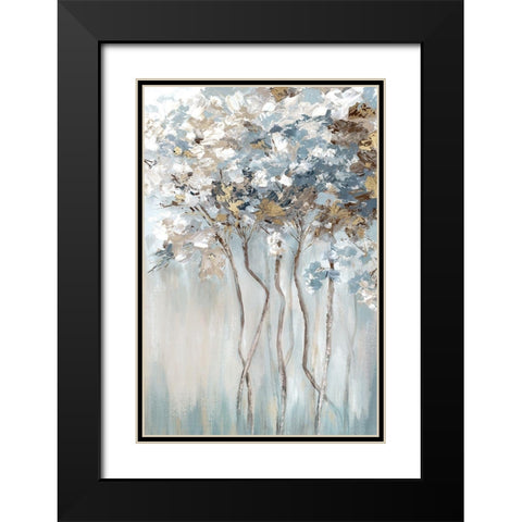 Golden Blue Forest  Black Modern Wood Framed Art Print with Double Matting by Mavis, Luna
