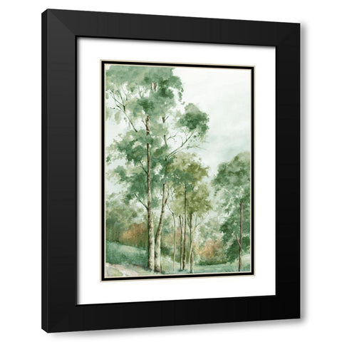 Green Woodlands  Black Modern Wood Framed Art Print with Double Matting by Mavis, Luna