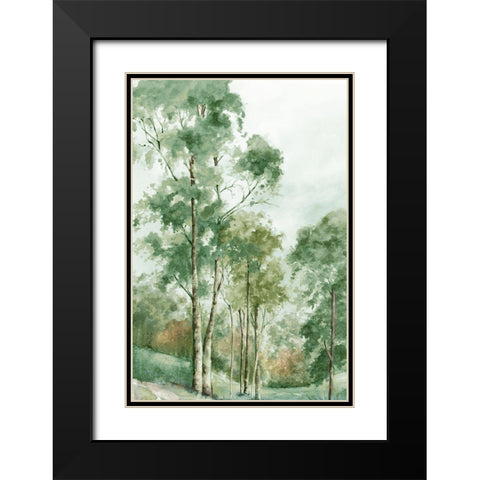 Green Woodlands  Black Modern Wood Framed Art Print with Double Matting by Mavis, Luna